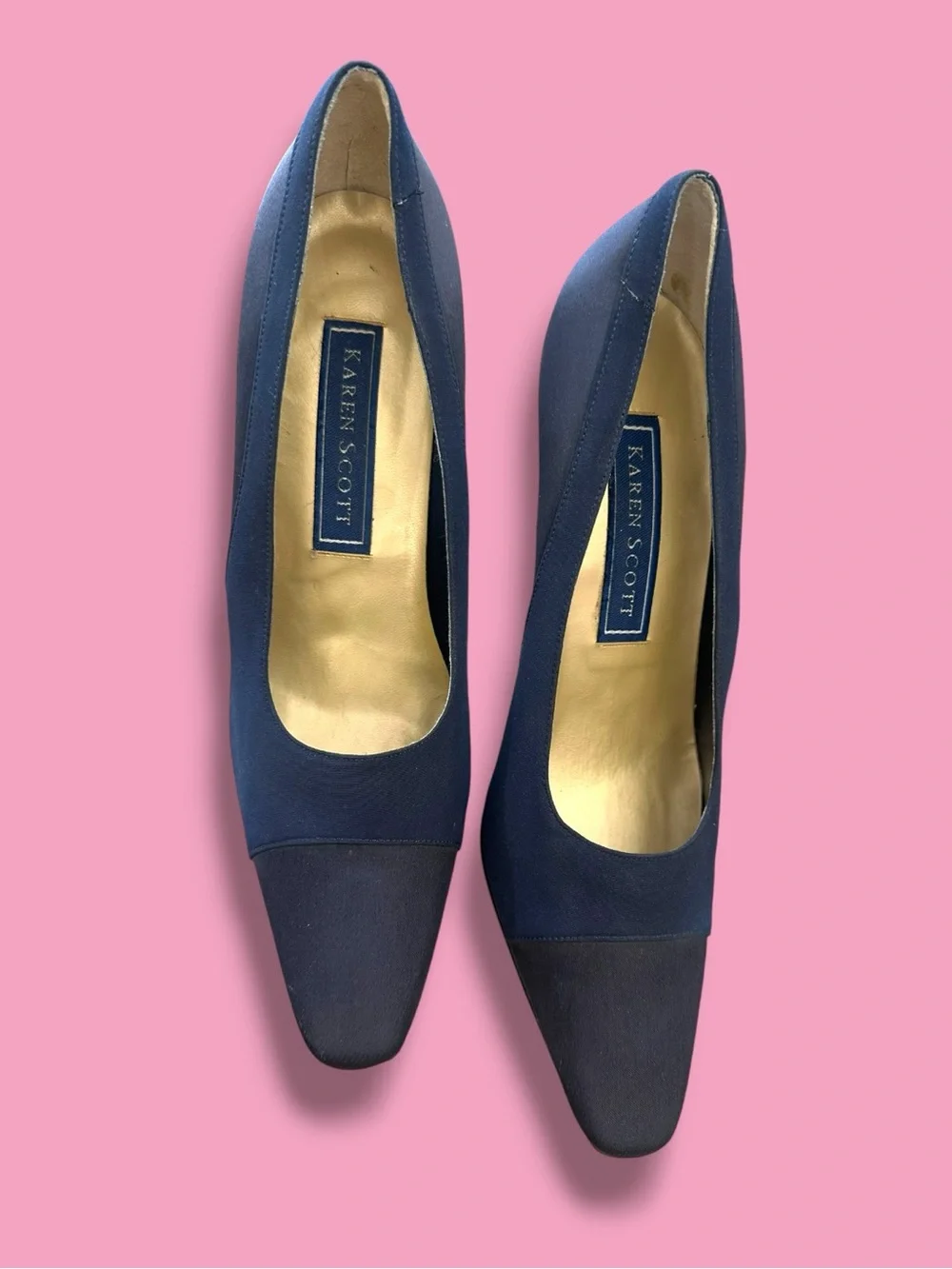 Karen Scott Navy Pointed-Toe Mid-Heel Pumps